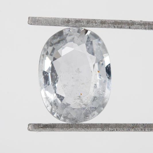 Near Colorless Icy White Sapphire Oval Cut | 1.47ct Heated Natural Gemstone | Loose Stone for Custom Ring | Pendant | Fine Jewelry
