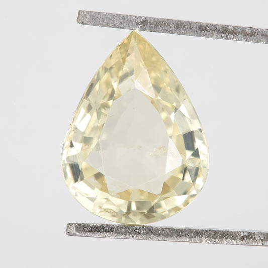 Soft Golden Yellow Sapphire Pear Cut | 2.08ct Heated Natural Gemstone | Loose Stone for Engagement Ring | Pendant | Fine Jewelry