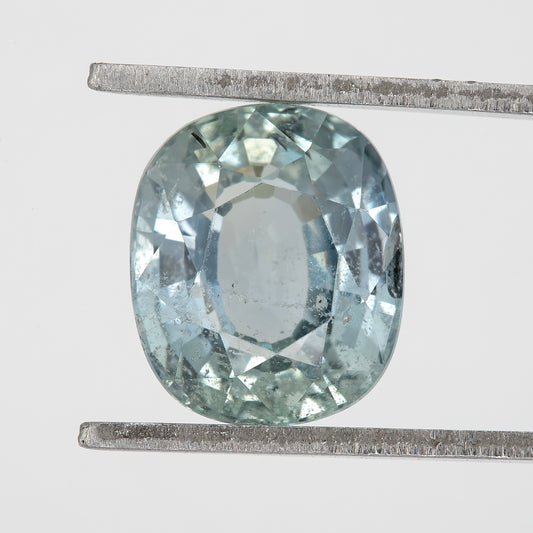 Mint Blue Sapphire | 2.50 Ct Cushion Cut Heated Natural Gemstone | Elegant Aqua-Toned Sapphire for Statement Ring | Loose Gem for Fine Custom Jewelry