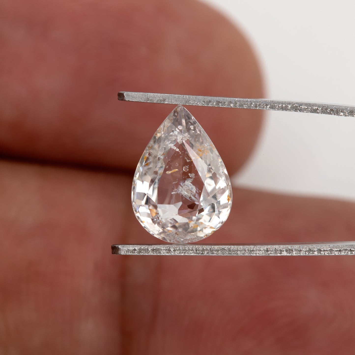 Icy White-Peach Sapphire | 2.34 Ct Pear Cut Heated Natural Gemstone | Rustic Elegant Sapphire for Artistic Ring | Loose Stone for Custom Jewelry