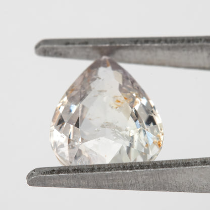 Icy White-Peach Sapphire | 2.34 Ct Pear Cut Heated Natural Gemstone | Rustic Elegant Sapphire for Artistic Ring | Loose Stone for Custom Jewelry
