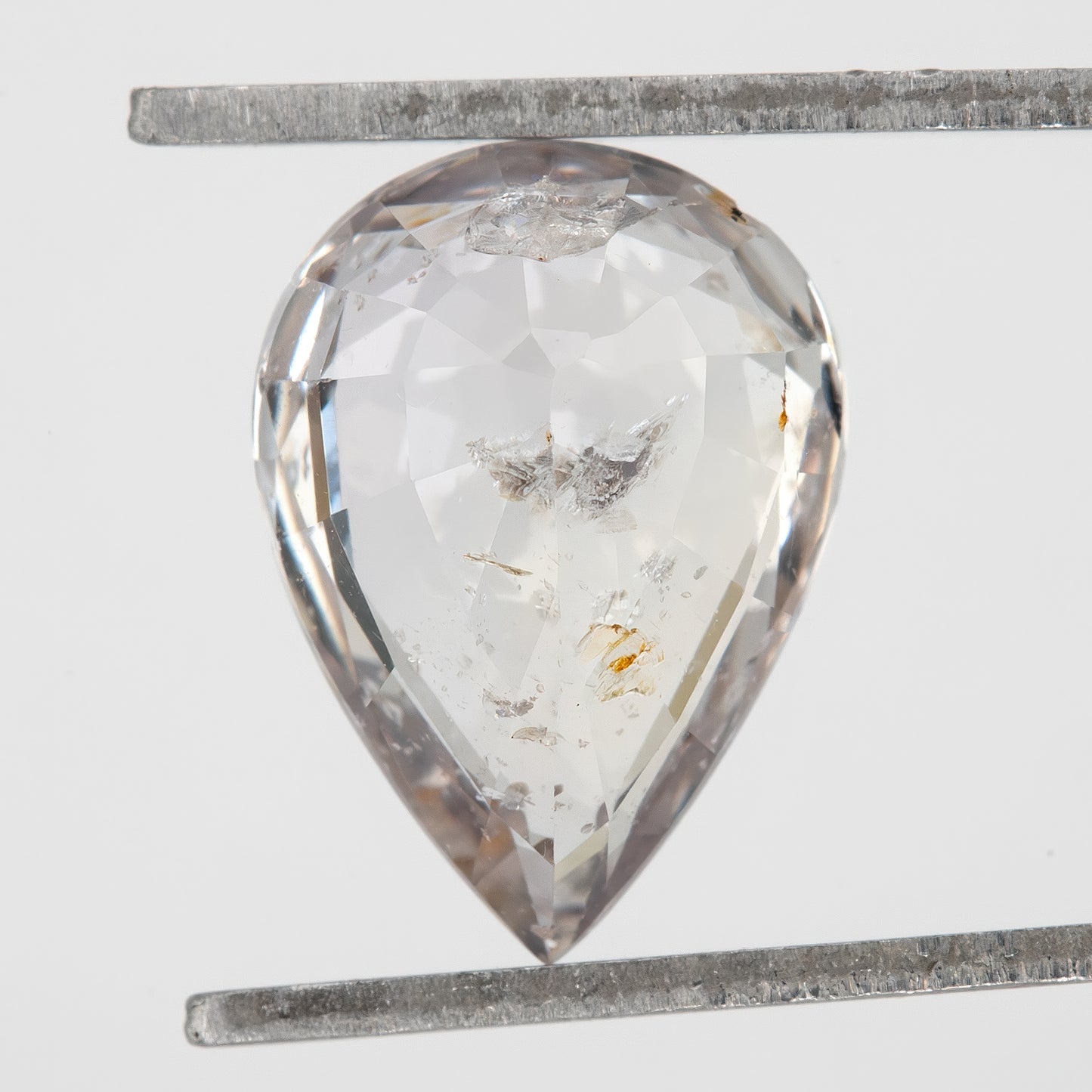 Icy White-Peach Sapphire | 2.34 Ct Pear Cut Heated Natural Gemstone | Rustic Elegant Sapphire for Artistic Ring | Loose Stone for Custom Jewelry