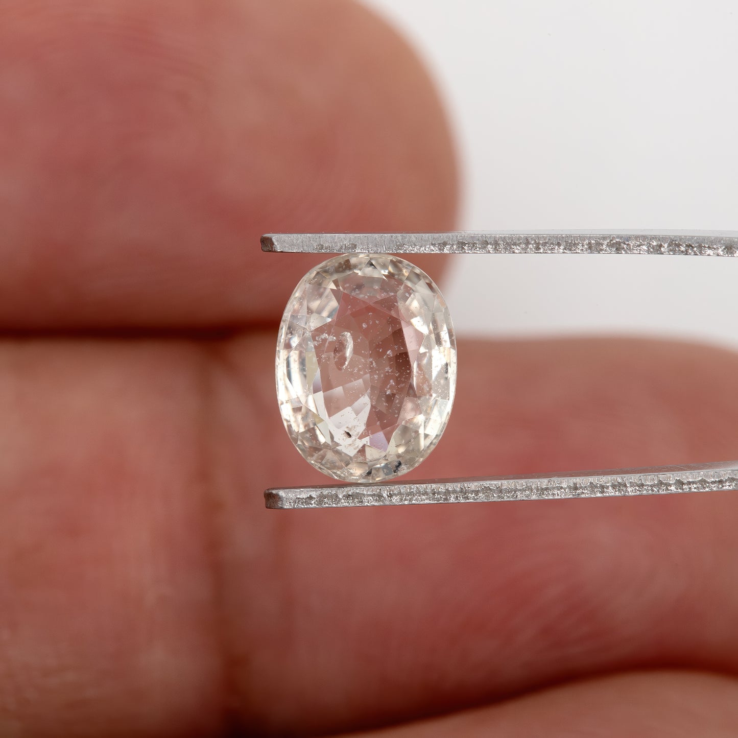 Champagne White | 1.75 Carat Oval Cut Heated Natural Sapphire with Rustic Inclusions for Artisan Jewelry Designs