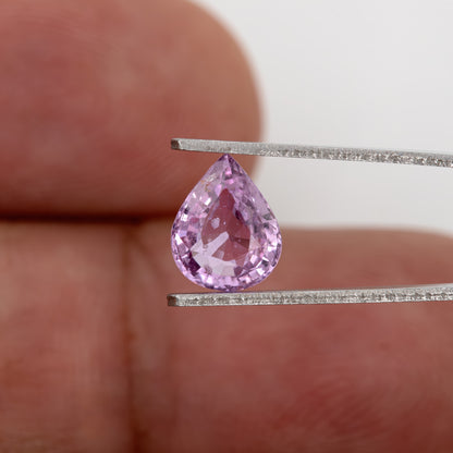 Lavender Blush Pink Sapphire | 1.32 Ct Pear Cut Natural Heated Sapphire | Elegant Gemstone for Custom Fine Jewelry Design