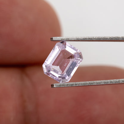 Icy Blue Lavender Emerald Cut Sapphire | 1.42 Ct Heated Natural Sapphire | Unique Gemstone for Custom Ring or Fine Jewelry