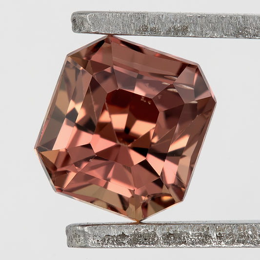 Peach-Brown | Asscher Cut Natural Sapphire 0.77ct | Heated Gem | Eye Visible Inclusions | Ideal for Bold Rings, Pendants & Fine Jewelry