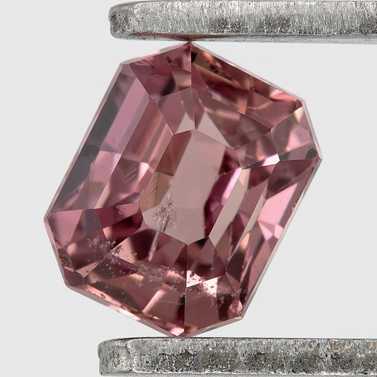 Rose-Pink 0.84 Ct Emerald Cut Natural Sapphire | Heated Gemstone | Eye Visible Inclusions | Unique Stone for Bold Jewelry Designs
