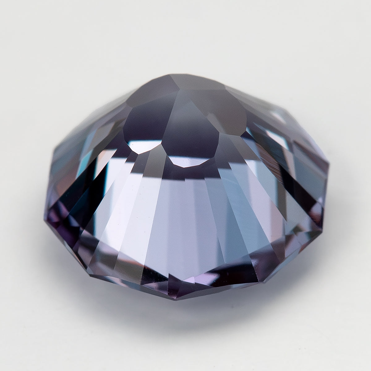 8 mm Sakura Cut Lab-Grown Color-Change Sapphire, GFCO Report, product photograph 15, h view.