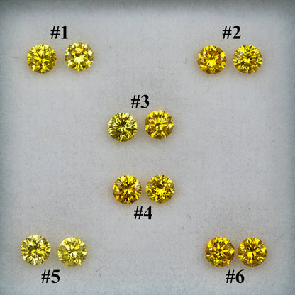 Face-up numbered selection chart: pairs #1–2 at top, #3–4 in center, #5–6 at bottom.