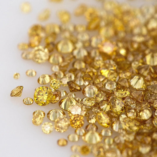 Fancy Vivid Greenish Orangish Yellow Coffee Diamonds 0.25ct Mix Scoop | Fancy Brownish Yellow Untreated Natural Diamonds | Round | Melee | Accents | Coffee Color