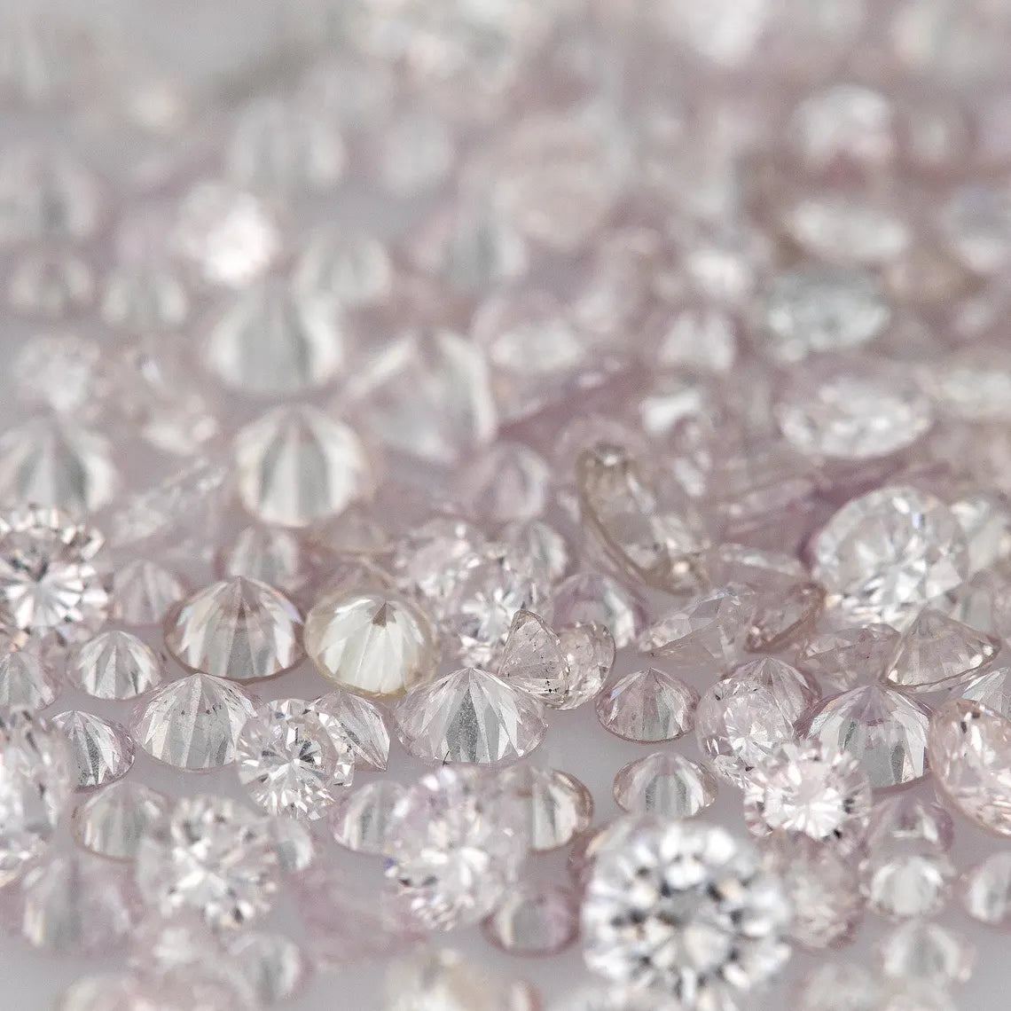 Light Pink Diamonds 0.25ct 1.3mm to 2.5mm mix scoop Fancy Light Purple Pink Untreated Natural Diamonds Round|Melee|accents|Pink Diamonds