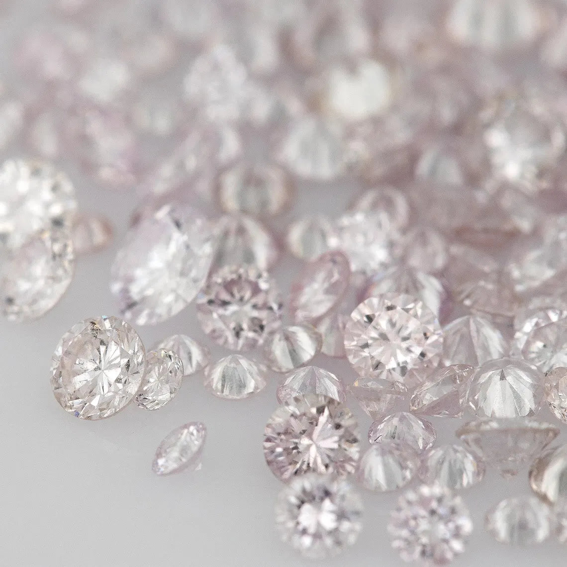 Light Pink Diamonds 0.25ct 1.3mm to 2.5mm mix scoop Fancy Light Purple Pink Untreated Natural Diamonds Round|Melee|accents|Pink Diamonds