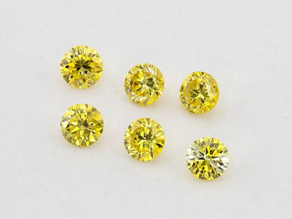 1pcs 2mm Canary Yellow, Fancy Vivid Yellow Natural Diamonds VS-SI Round Brilliant Selection|Custom Jewelry|Canary yellow diamond|Matching