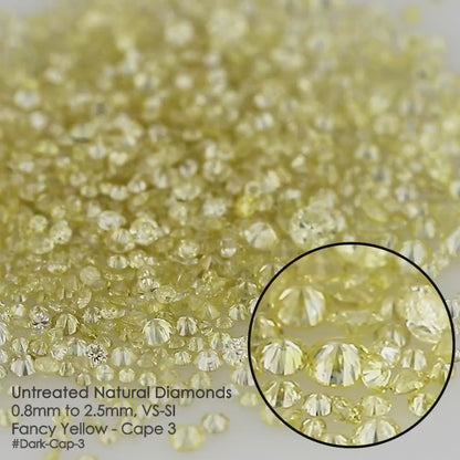 Fancy Yellow | Cape Diamonds 0.25ct | Mix Scoop | Fancy Yellow | Untreated Natural Diamonds | Round | Melee | Accents | Cape Color Diamonds