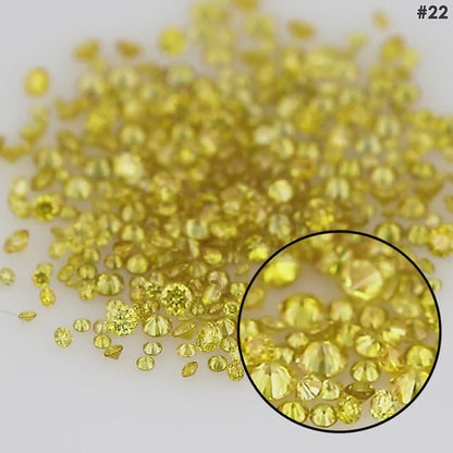 Canary Diamonds 0.8mm to 2.5mm mix scoop Fancy Vivid Yellow Untreated Natural Diamonds Round|Melee|accents|Canary Yellow
