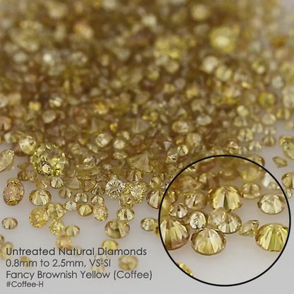 Fancy Intense Orangish Brownish Yellow Coffee Diamonds 0.25ct Mix Scoop | Fancy Brownish Yellow Untreated Natural Diamonds | Round | Melee | Accents | Coffee Color Diamonds
