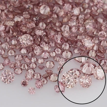 Deluxe Pink Diamonds 0.25ct 0.8mm to 2.2mm mix scoop Argyle Pink Diamond Untreated Natural Pink Diamonds Round|Melee|accents|Argyle