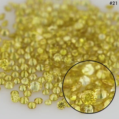 1pcs Canary Diamonds 0.8mm to 2.5mm sizes Fancy Vivid Yellow Untreated Natural Diamonds Round|Melee|accents|Canary Yellow