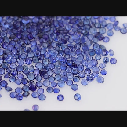 1ct of selected size from 1.50mm to 2.20mm Natural Blue Sapphire Round Diamond Cut