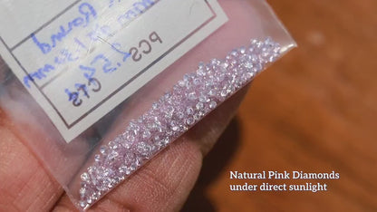 Natural Pink Diamond Melee, 1mm, Fancy Intense Purple Pink, 5 Stones