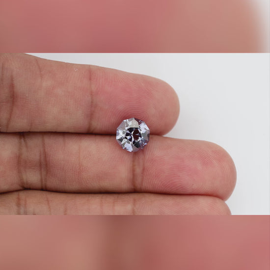 8 mm Sakura Cut Lab-Grown Color-Change Sapphire, GFCO Report, movement video 3 showing the loose stone's faceting and color response.