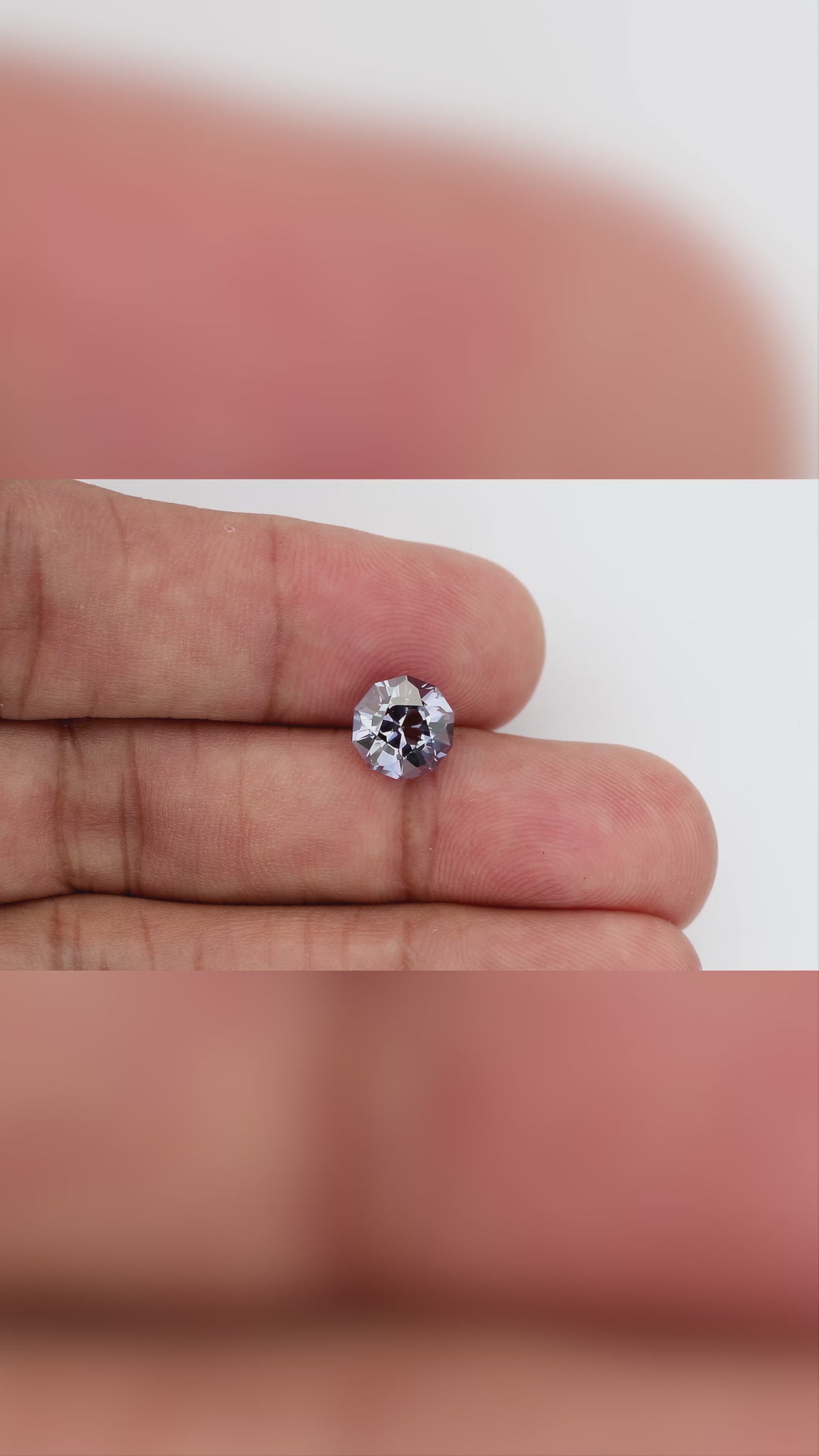 8 mm Sakura Cut Lab-Grown Color-Change Sapphire, GFCO Report, movement video 3 showing the loose stone's faceting and color response.