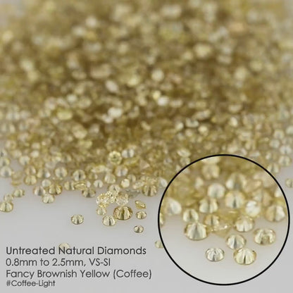 Fancy Intense Greenish Brownish Yellow Coffee Diamonds 0.25ct Mix Scoop | Fancy Light Brownish Yellow Untreated Natural Diamonds | Round | Melee | Accents | Coffee Color