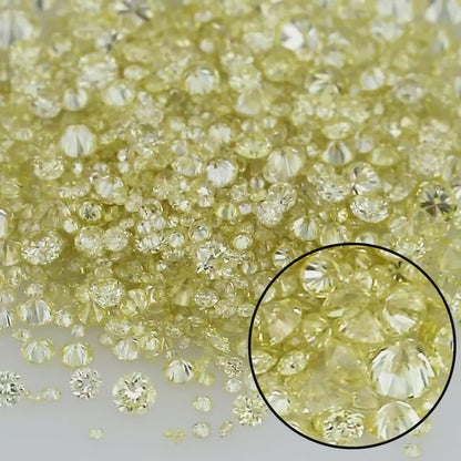 Cape Diamonds 0.25ct 0.8mm to 2.2mm mix scoop Very Light Yellow Untreated Natural Diamonds Round|Melee|accents|Cape Yellow