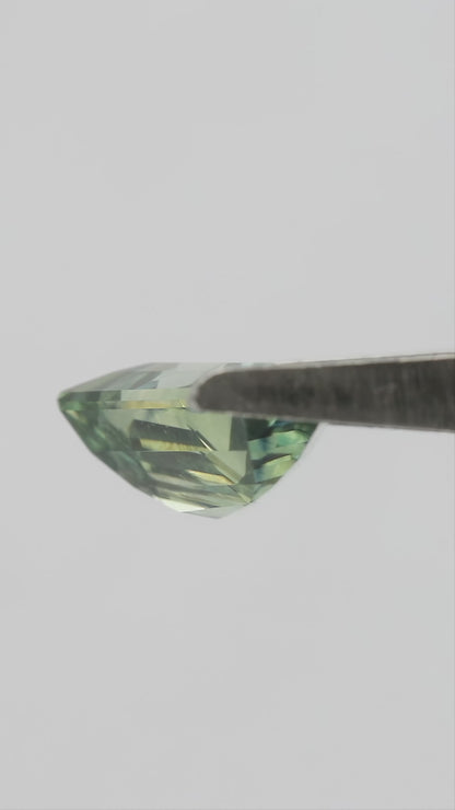 Video of 1.51 ct natural yellowish-bluish-green pentagon sapphire, SKU BNS159