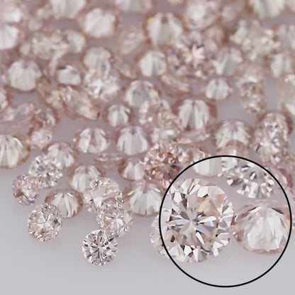 Brownish Pink Diamonds 0.25ct 1.8mm to 2.2mm mix scoop Pink Untreated Natural Diamonds Round|Melee|accents|Cape Yellow