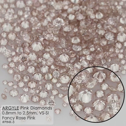 Fancy Rose Pink Argyle Diamonds | Natural Round Pink Diamonds | Australian Melee Accents | Loose Pink Diamond Stones