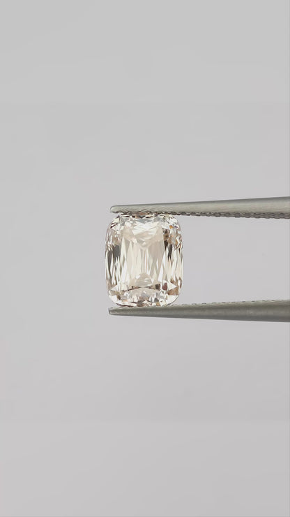 Very Light Brown Orange CVD Lab-Grown Diamond, 2.64 ct, 8.44 × 6.81 mm, N/VS2 Cushion Modified Brilliant, IGI Report