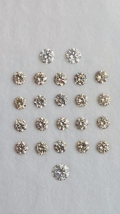 Natürliche Champagner-Melee-Diamanten, 1–2,5 mm, runder Brillantschliff, VS–SI