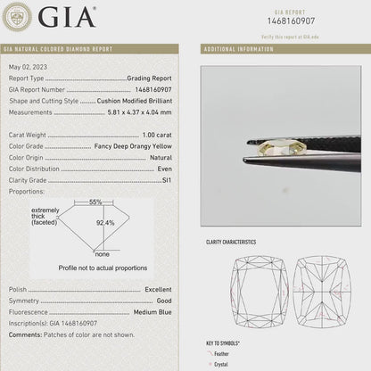 GIA Certified 1.00ct. Fancy Yellow Loose Natural Diamond Heart VS2 Untreated|Certificate|Genuine|Yellow Diamond