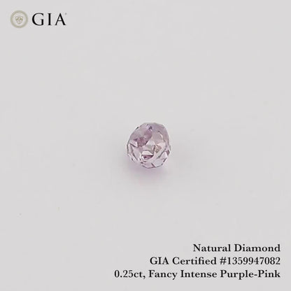 GIA Certified 0.25 Ct Untreated Fancy Intense Purple Pink Natural Diamond Oval Solitaire|Custom Jewelry|Certificate|natural color|rare