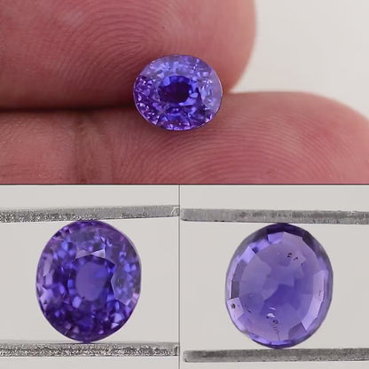UNHEATED GRS Certified 2.00 ct. RARE Natural Violet Sapphire Oval Ceylon