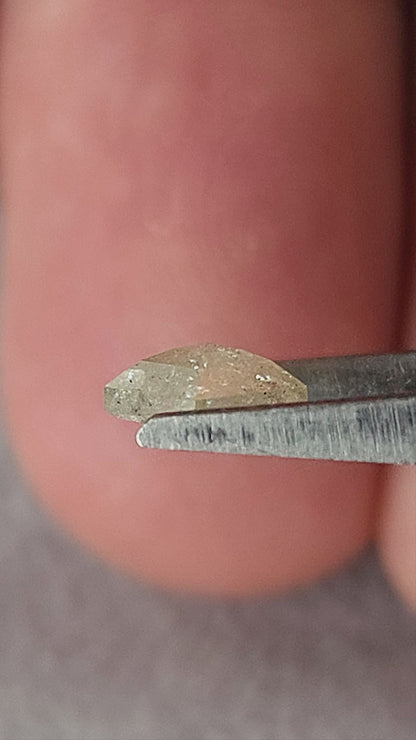 Ice Gray Salt & Pepper Natural Diamond, 0.92 ct, 9.3 × 6.6 mm, Untreated Kite Rose Cut