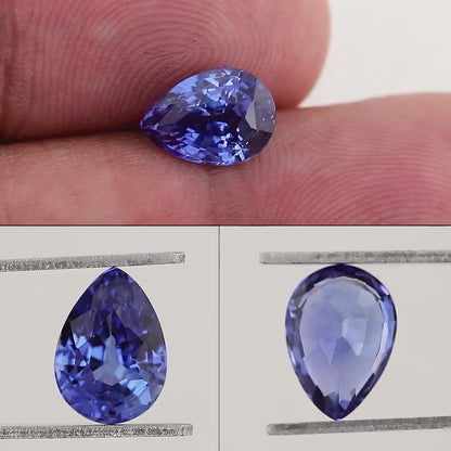2.43 ct. Natural Blue Sapphire Pear Ceylon Sri Lanka Heated