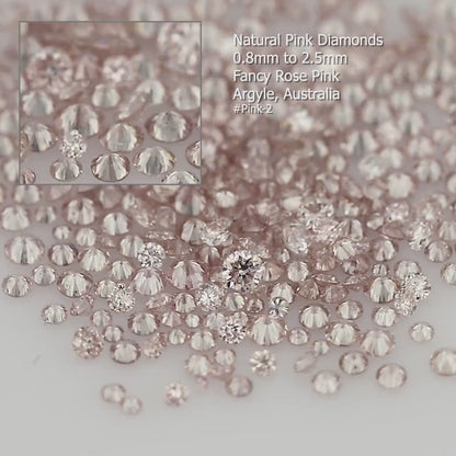 Fancy Pink Rose PR8 Argyle Diamonds | Natural Round Pink Diamonds | Australian Melee Accents | Loose Argyle Pink Stones