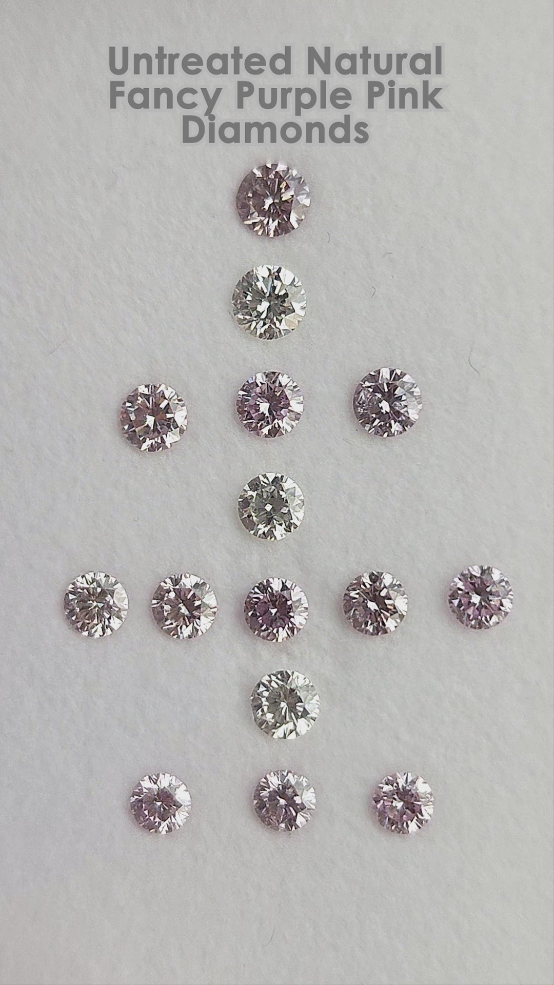 Purple-pink diamond size rows with white comparison diamonds, which are not included.