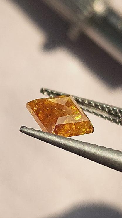 BS0048 Fancy Vivid Orange Natural Diamond rotation and scale video