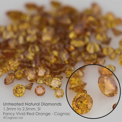 Cognac | Cognac Diamonds 0.25ct | Mix Scoop | Fancy Vivid Red Orange | Untreated Natural Diamonds | Round | Melee | Accents