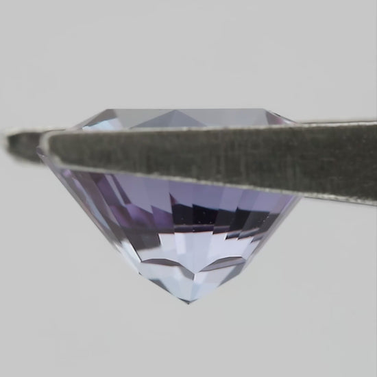 8 mm Sakura Cut Lab-Grown Color-Change Sapphire, GFCO Report, movement video 2 showing the loose stone's faceting and color response.