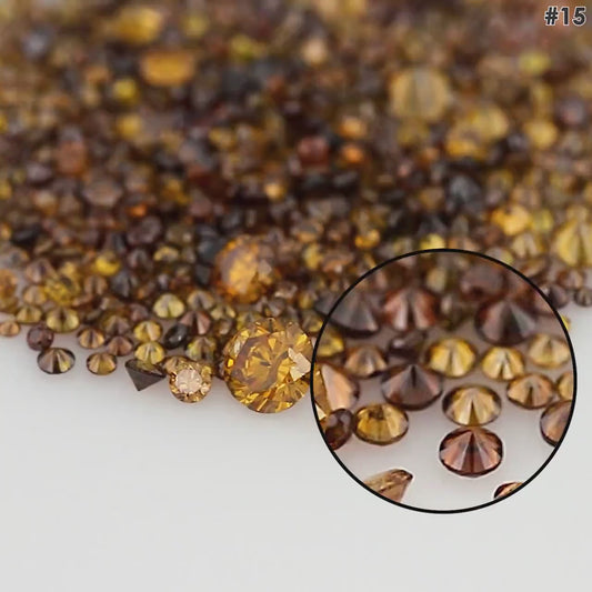 Fancy Vivid Brownish Yellow Orange Burnt Color | Natural Untreated Diamonds | Round | Melee | Accents | Burnt Color Diamonds