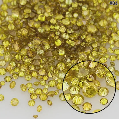 Fancy Vivid Greenish Yellow | Natural Untreated Diamonds | Round | Melee | Accents | Canary Yellow