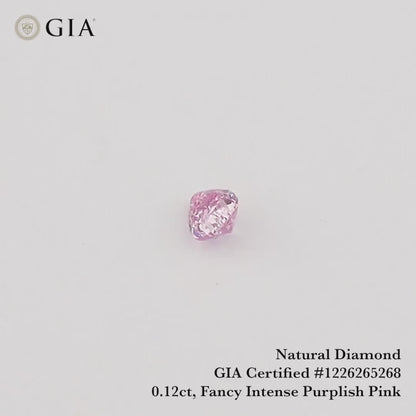 GIA Certified 0.12 Ct Untreated Fancy Intense Purple Pink Natural Diamond Pear Solitaire|Custom Jewelry|Certificate|natural color|rare