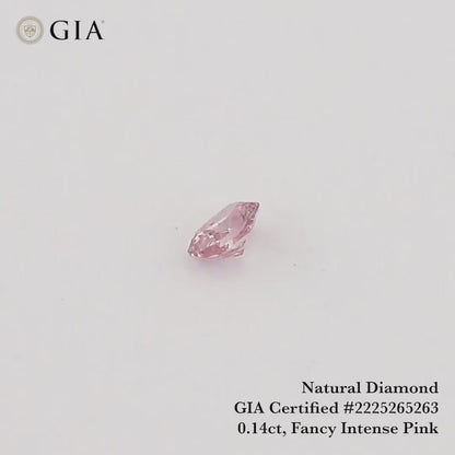 GIA Certified 0.14 Ct. Untreated Fancy Intense Pink Natural Diamond Radiant Solitaire |Custom Jewelry|Certificate|natural color|rare