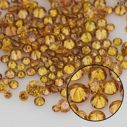 1pcs Cognac Diamond 1.3mm to 2.5mm Fancy Vivid Red Orange Untreated Natural Diamonds Round|Melee|accents