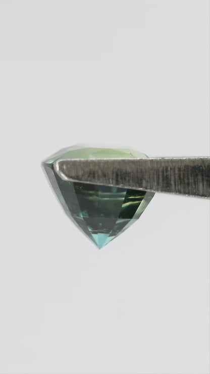 Natural Teal Blue-Green Sapphire, 1.81 ct, Unheated Oval Mixed Cut, Madagascar