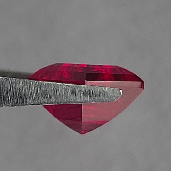 PB-RU-Kite-12x9 Pigeon Blood Red Lab-Grown Ruby rotation and scale video